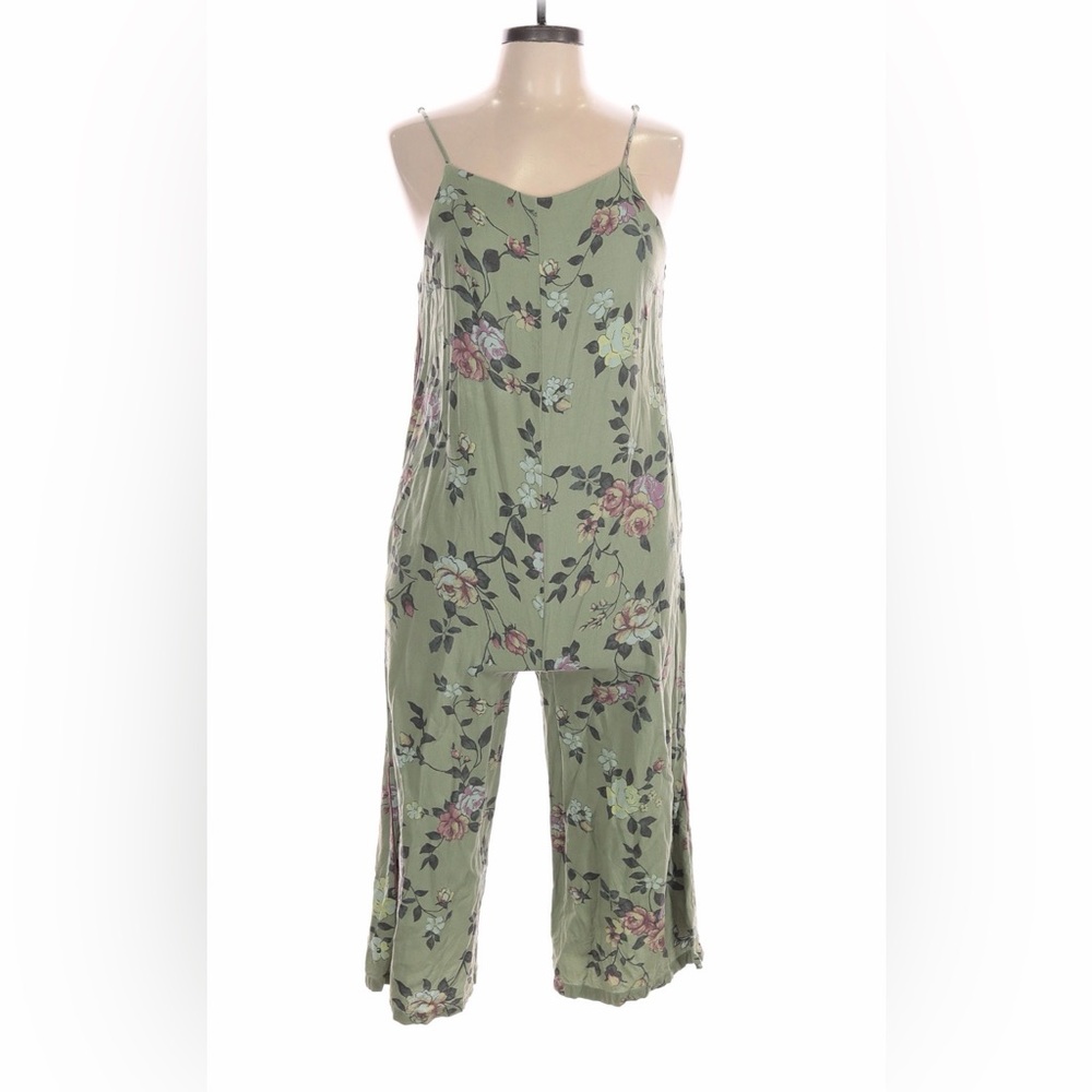 Mustard Seed Floral Green Overalls - C19-002